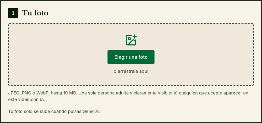 Área para elegir tu foto